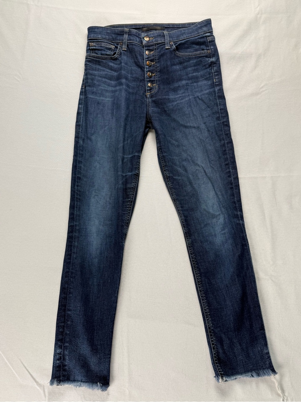 Joe's Jeans- The Charlie high rise skinny ankle Dark Indigo Button-Fly Jeans